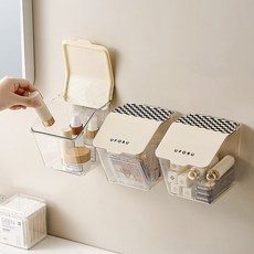 클로버 테크 무타공 화장품 수납함, 1개, 투명