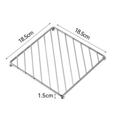 LMETJMA 스테인레스 스틸 Trivets 식기 접시 테이블 내열성 매트 절연 패드, L, Square