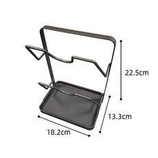 掛式鍋蓋架 收納架 帶接水 墻上免打孔 支架 廚房鍋蓋架 放鍋蓋 置物架 收納架 廚房收納架 廚房置物架, 1個, 台面款-双层锅盖架枪灰色