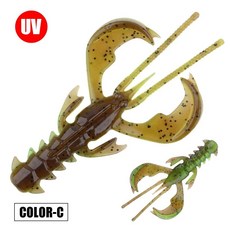 스핀폴러 터프 소프트 플라스틱 낚시 루어 새우게 모양 가벼운 소금물 활성 플로팅 드롭샷 배스송어 낚시용, 3. Color-C / A. 4cm (20pcs), 1개