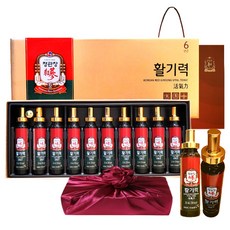 正官庄 6年根紅蔘精華活力飲 200ml 10瓶入+購物袋(含包巾), 1組