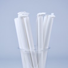 DAESUNG ENGINEERING 獨立包裝紙吸管 白色 12 x 210 mm, 1個, 250入