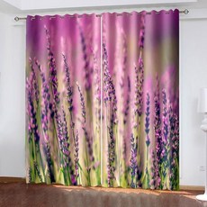 Lirzxin 열 차단 커튼 54인치 길이 차단 커튼 열 차단 단열 아이렛 라벤더 풍경 드레이프 암실 커튼 거실용 핑크 퍼플 그린 40 x 5