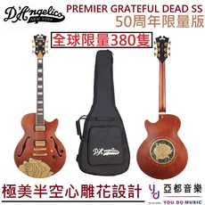 D'Angelico Premier Grateful Dead SS 爵士 半空心 玫瑰花 電吉他 全球限量380隻, 1個