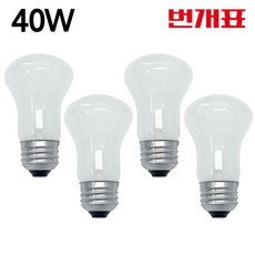 번개표 크립톤 전구 불투명 40W E26 - 4개입 세트, 40W - 4개입 세트, 4개, 전구색