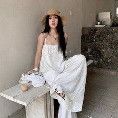 COSYEVNO 여름 바캉스룩 세트 루즈핏 패션 나시+와이드 팬츠 여성 캐주얼 투피스