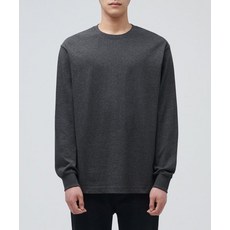 MUSINSA STANDARD 크루 넥 긴소매 티셔츠 [차콜 그레이] 253098