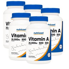 뉴트리코스트 비타민 A 25000IU 소프트젤 Nutricost Vitamin A, 5개, 500정