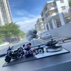 자동차 대시보드 장식 자동차 센터 콘솔 장식., 풍선+비행기+모터사이클+곰+카메라, 1개