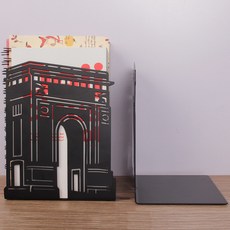 휘잇 디자인 북앤드 미끄럼방지 북스토퍼 책꽂이, 1단, 개선문 2개