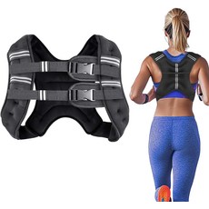 남성용 웨이트 조끼 운동 근력 달리기 피트니스 강화 체중 감량을 위한 반사 줄무늬가 있는 8파운드/12파운드/16파운드/20파운드 조끼, 11.5Lb, Black