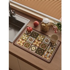 규조토 주방매트 미끄럼방지 흡수 패드 부드러운 방수 건식 싱크대위생매트 빠른건조 내유성, 1개, A_블랙 배경에 하트 세 개가 있습니다.