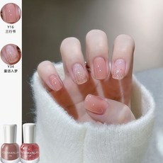奶油朱古力美拉德色系指甲油套裝 秋冬氛圍感 水性免烤可剝 高級乳白指甲油 2026新品 台妹推薦, 1個, Y16+Y34+亮油