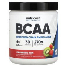 Nutricost 운동 능력 BCAA 딸기 키위 270g(9.6oz) NCS-00858, 270g, 1개