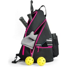 Mangrove 맹그로브 피클볼 백팩 남녀 펜스 후크/대용량/안전 포켓이 있는 조절 가능한 슬링백, Pink