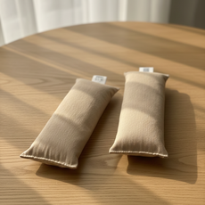 [온기] 눈찜질팩 1+1 팥 황토볼 곡물 순면 베이지 (일체형) 기본 커버없음, 1세트