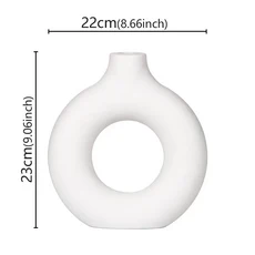 화병 플랫 미니멀 싱글 데코레이션 플라워포트 도넛형 웨딩 심플, White Large