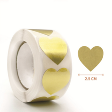 포그니 하트 재물운 스티커 500매, 골드