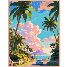 온메이드 DIY 명화그리기 그림그리기 세트 MD-220, 1개, 08 야자수 풍경