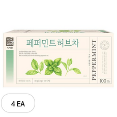 녹차원 페퍼민트 허브차, 800mg, 100개입, 4개