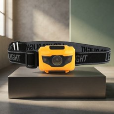오렌지 충전식 LED 헤드랜턴 캠핑 야외 작업등 방수 센서, 1개