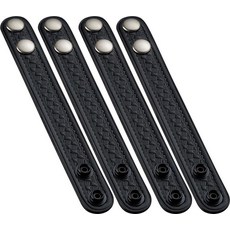 [4] 황동 스냅이 있는 5.1cm(2인치) 듀티 벨트 키퍼 5.3cm(2 1/4인치) 와이드 벨트용 (4팩) 숨겨진 이중 스냅 클로저가 있는 블랙 고광택, 바스켓 위브 가죽 크롬 스냅