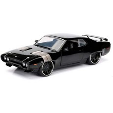 Jada Toys 패스트퓨리어스 1:24 Dom's Plymouth GTX 다이캐스트 카 블랙 스탠다드, Jada Toys 패스트퓨리어스 1:24 Dom's P, 1개
