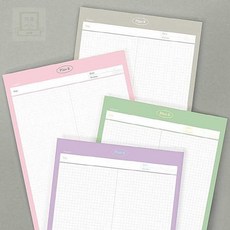 스토어-정유 칠삼이일디자인 플랜비 B5 메모패드 심플라인메모노트, 그리드 퍼플