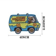 Scooby-Doo 叔比狗 神秘車刺繡布貼, 1個, 史酷比車側面