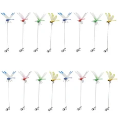 20-3pcs 시뮬레이션 잠자리 클립 버그 억제 현실적인 모자 구충제 홈 가든 장식, 08 Multicolor 16PCS