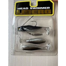 LURETV RAID 같은 스타일 컴팩트 소프트 피쉬 낚시 세트 T-테일 로드 미끼 스파클링 리드 헤드 후크 LIBER, 01 5g, 01 BLACK