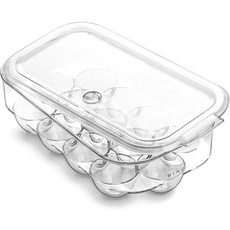 냉장고용 BINO 플라스틱 달걀 용기 - 투명 13 카운트 견고 내구성, 13 Egg