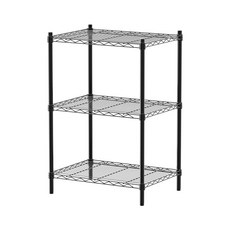dayneeds 輕型 60x45x90公分 三層波浪架 - 鎖管 三色可選, 黑色, 1個