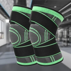 스포츠 사이클링 보호 반월 상 연골 포장 압축 탄력 붕대 달아서 무릎 패드, 01 XL, 01 2pcs Green