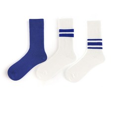 메이칸 순면 스트라이프 스포츠 캐주얼 남녀공용 중목 양말세트