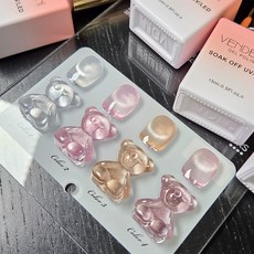 위치비 수정구슬 맑은 유리알 시럽 자석젤네일 발색차트판 포함, 1개, 15ml, 4종세트