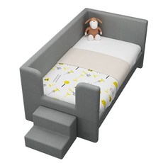 보조 침대확장 연장 매트리스 틀 이동식 저상형 프레임 가드레일, 프레임 구조, 양면 난간 [좌우 매트리스 포함]