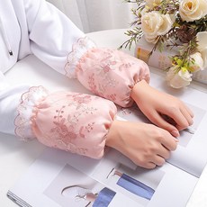 꽃망울 레이스 팔토시 슬리브 반토시, 1개, 핑크