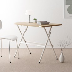 실버미어 1인 책상 식탁 접이식 테이블, 2인용, 03_내추럴우드(타원형)