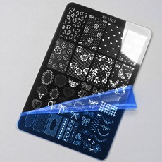 네일 스탬프 플레이트 리본 레이스패턴 XY-EF03, 1개, 네일플레이트 XY-EF03