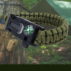 정군상점 등산용 멀티 기능 팔찌 캠핑부식돌팔찌, 국방색