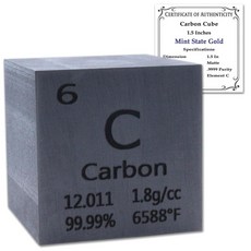 99.95% 순수 3.8cm(1.5인치) 마그네슘 큐브 - 정품 .서가 있는 요소 디자인 363536, Carbon