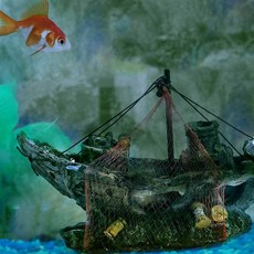 수조 장식 어항장식품 어항난파선 수조꾸미기mi-3+8mMQ