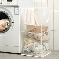 마벨인홈 통풍 잘되는 접이식 빨래 세탁 보관 바구니, 화이트