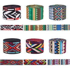 에스닉 자수 프린트 컬러풀 폴리에스터 레이스 리본 DIY 의류 장식 공예, 1개, 믹스컬러 믹스스타일 나일론