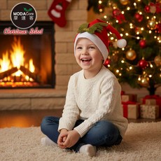 摩達客 紅絲絨布綠鹿角聖誕帽 交換禮物 耶誕派對推薦 可愛造型 節慶裝扮, 1個