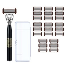 베이제 휴대용 남성 8중날 쉐이빙 면도기 24PCS 면도날 YF-9, 24개, brown, YY-24