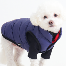 독스랩 강아지 패딩 조끼 양면 초경량 겨울옷, 1개, 네이비/레드 (조끼형)