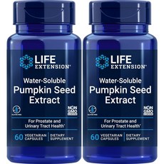 라이프익스텐션 워터 솔루블 펌킨 씨드 추출물 베지테리안 캡슐, 60정, 2개