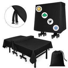 탁구 테이블 커버 야외 방수 2.7 x 1.5m(9 5피트) 실내 및 실외 테이블에 범용 핏 (접이식 플랫) 방풍 버클 8개 내후성 자외선 차단 420D 옥스포드 원단, 탁구 테이블 커버 야외 방수, 2.7 x 1.5m(9